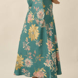 Textured Floral-Print Bias-Cut Maxi Skirt