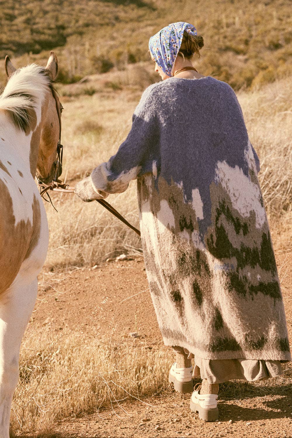 Mountain Jacquard-Knit Open-Front Cardigan