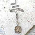 Coin with Crystal Necklace