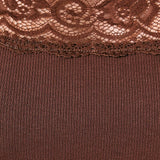 LACE TRIM DETDRESSAIL RIB KNIT