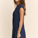 Plus - Soft Knit Seamed Cap Sleeve Wide-Leg Jumpsuit