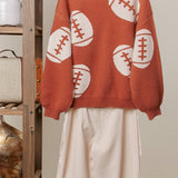 Football  Button V Neck Knit Cardigans