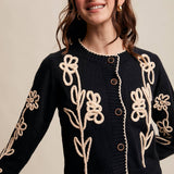 Embroidered Floral Knit Cardigan