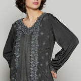 Floral Crochet Lace Detail Blouse