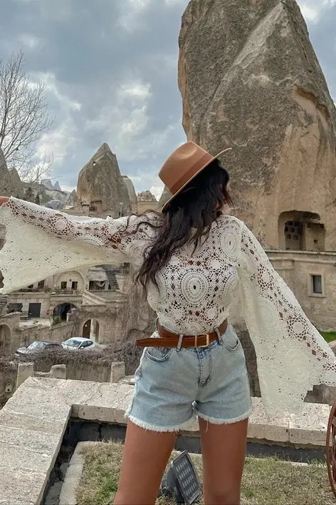 Cream Bell Lace Blouse