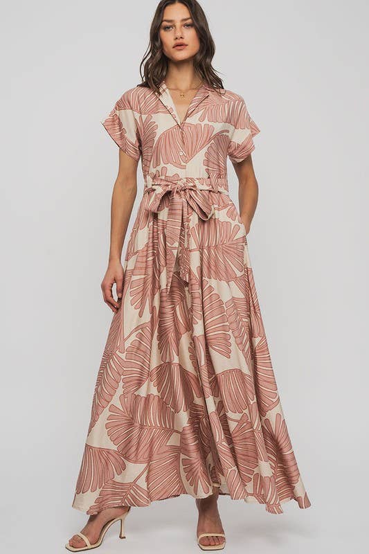 Forever Fern Maxi Belted Shirt Dress