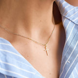 Tirza 18K Gold Non-Tarnish Small Cross Necklace