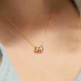Gold Vermeil Necklace with CZ and Rainbow Rondelles