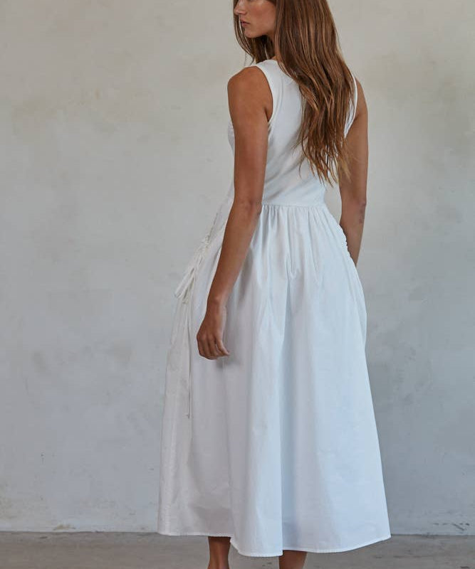 Woven Poplin Midi Dress