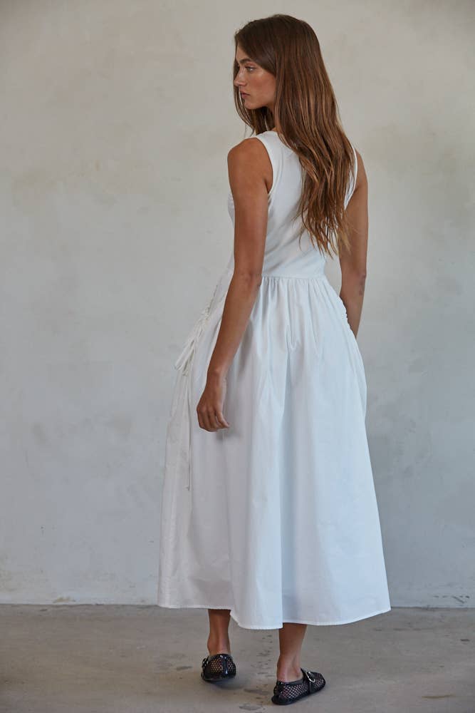 Woven Poplin Midi Dress