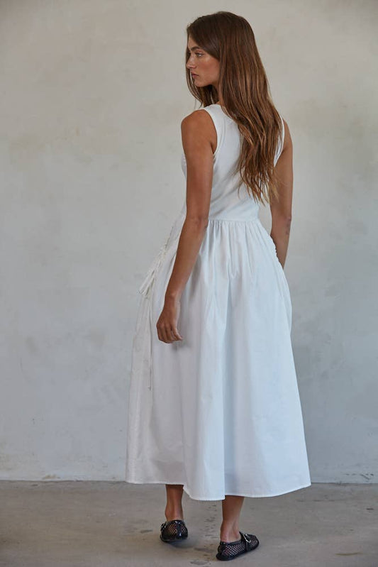Woven Poplin Midi Dress