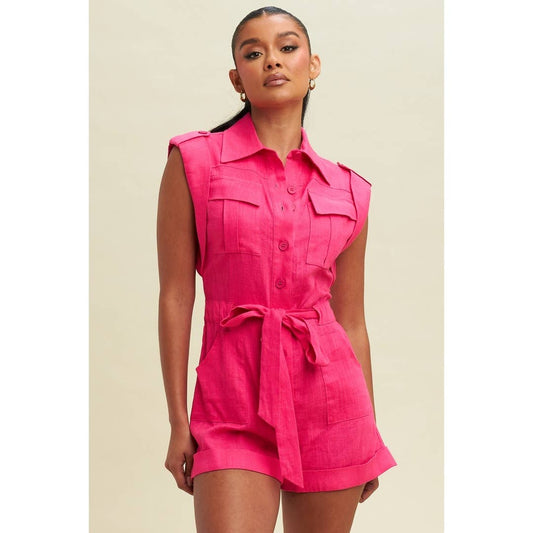Linen Utility Romper
