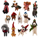 Felt Holiday Mutley Crew Ornaments  | Assorted Set of 12