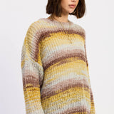 OVERSIZED KNIT STRIPED SWEATER
