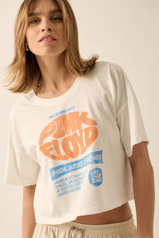 Evening with Pink Floyd Cropped Graphic Tee