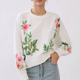 Vintage Floral Printed Pullover Top