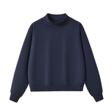 Unisex Fall Cozy Fleece Mock Neck Sweatshirt
