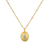 Garnet Locket Necklace