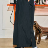 Letter Elastic Waist Wide Leg Nylon Pants