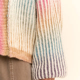 Pastel Rainbow Stripe Cardigan