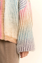 Pastel Rainbow Stripe Cardigan