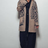 Animal Jacquard Long Knit Cardigan