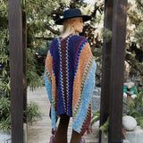 Western Colorful Crochet Patterned Ruana - The Original!