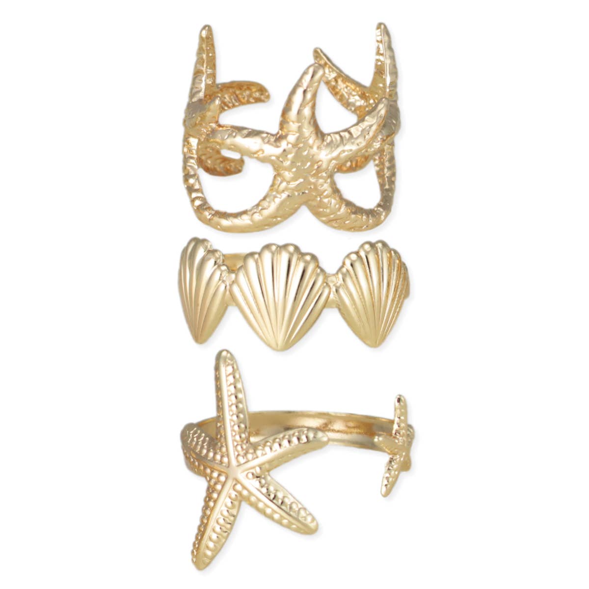 Ocean Vibes Gold Ring Set