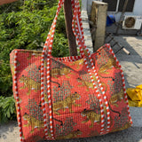 Coral Tiger Design Cotton Tote Bag