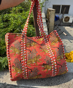 Coral Tiger Design Cotton Tote Bag