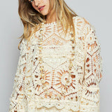 Round Neck Crochet Cropped Top