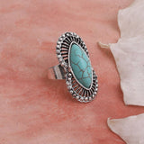 Marquise Western Adjustable Turquoise Ring