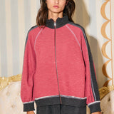 Pink and Black Track Jacket