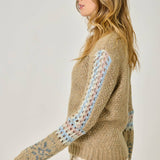 61313 Mock Neck Fair Isle Cuff Sweater
