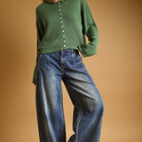 J7541   BUTTON FRONT EASY KNITTED CARDIGAN