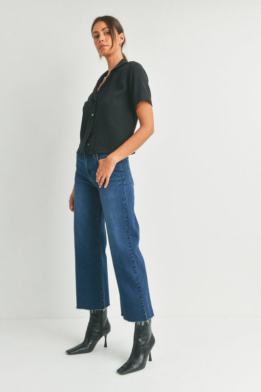 Dark Denim Wide Leg Jeans