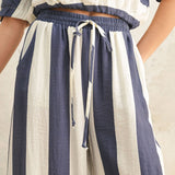 Thick Striped Wide Leg Trousers
