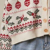 Christmas Forest Knit Sweater Cardigan