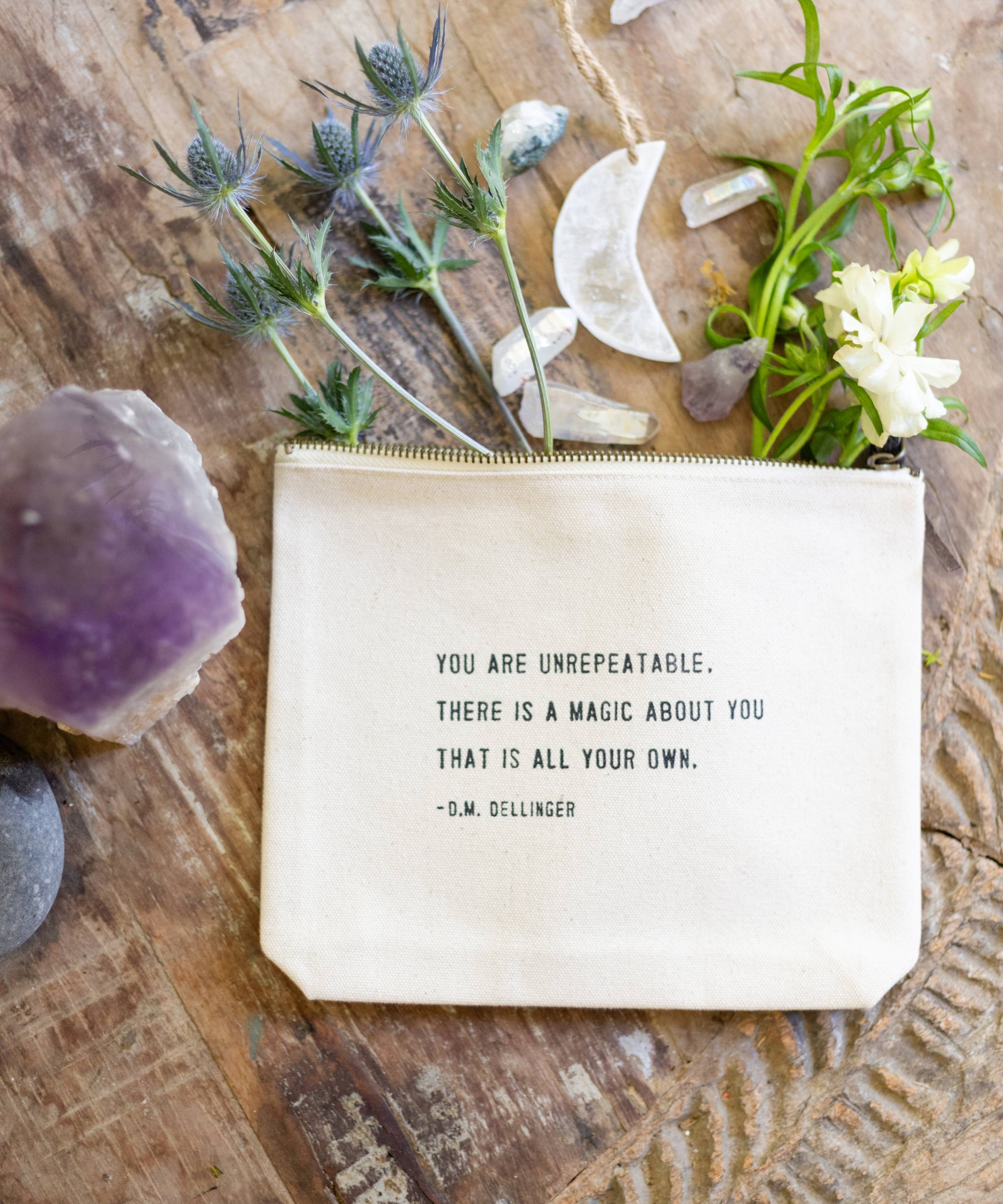 "You Are Unrepeatable" (D.M. Dellinger) Canvas Zip Bag