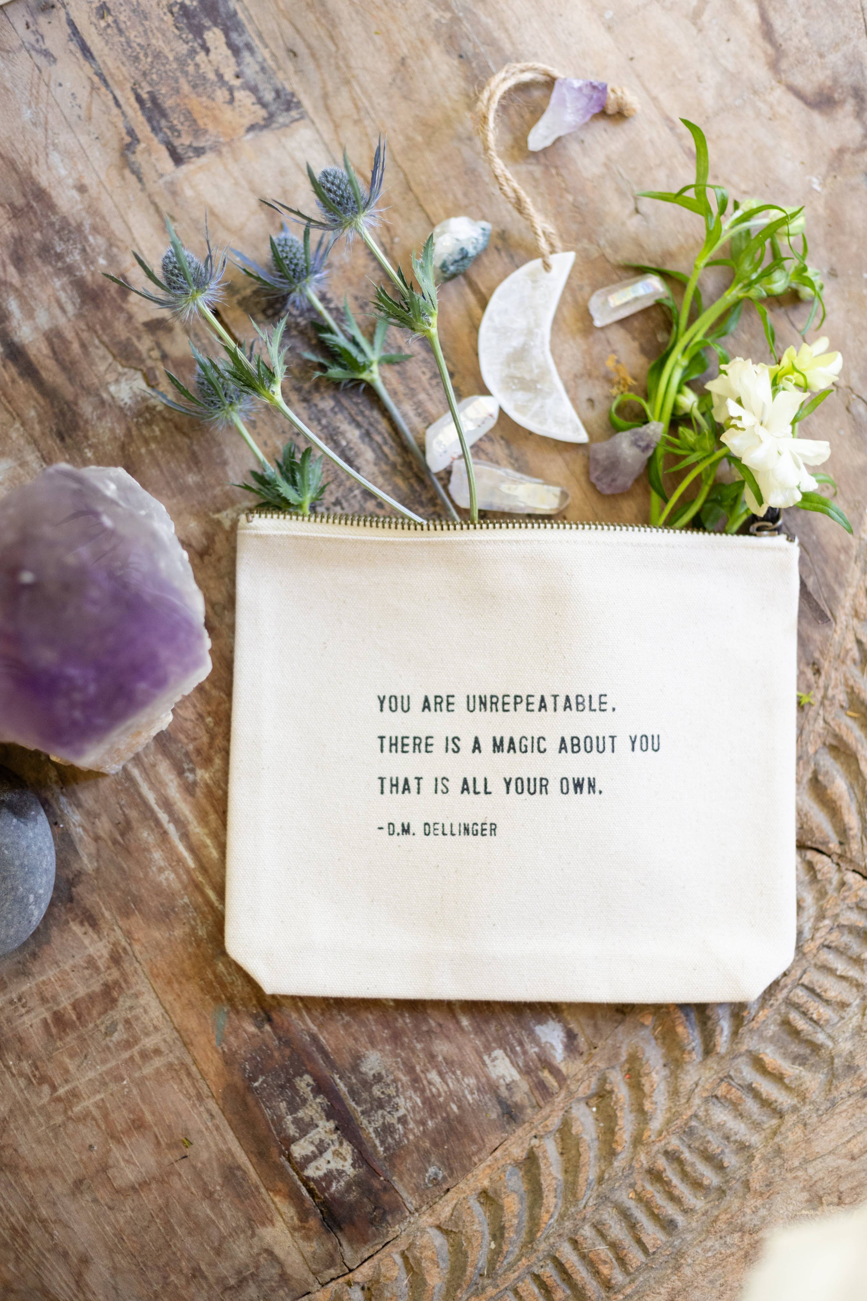 "You Are Unrepeatable" (D.M. Dellinger) Canvas Zip Bag