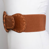 Distressed Wide Stitch Elastic Belt