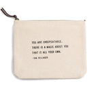 "You Are Unrepeatable" (D.M. Dellinger) Canvas Zip Bag