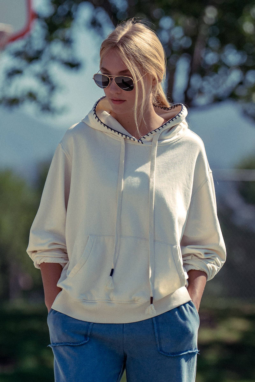 Vintage-Wash Hooded Sweatshirt
