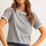 ET6334   SHORT SLEEVE RINGER TOP