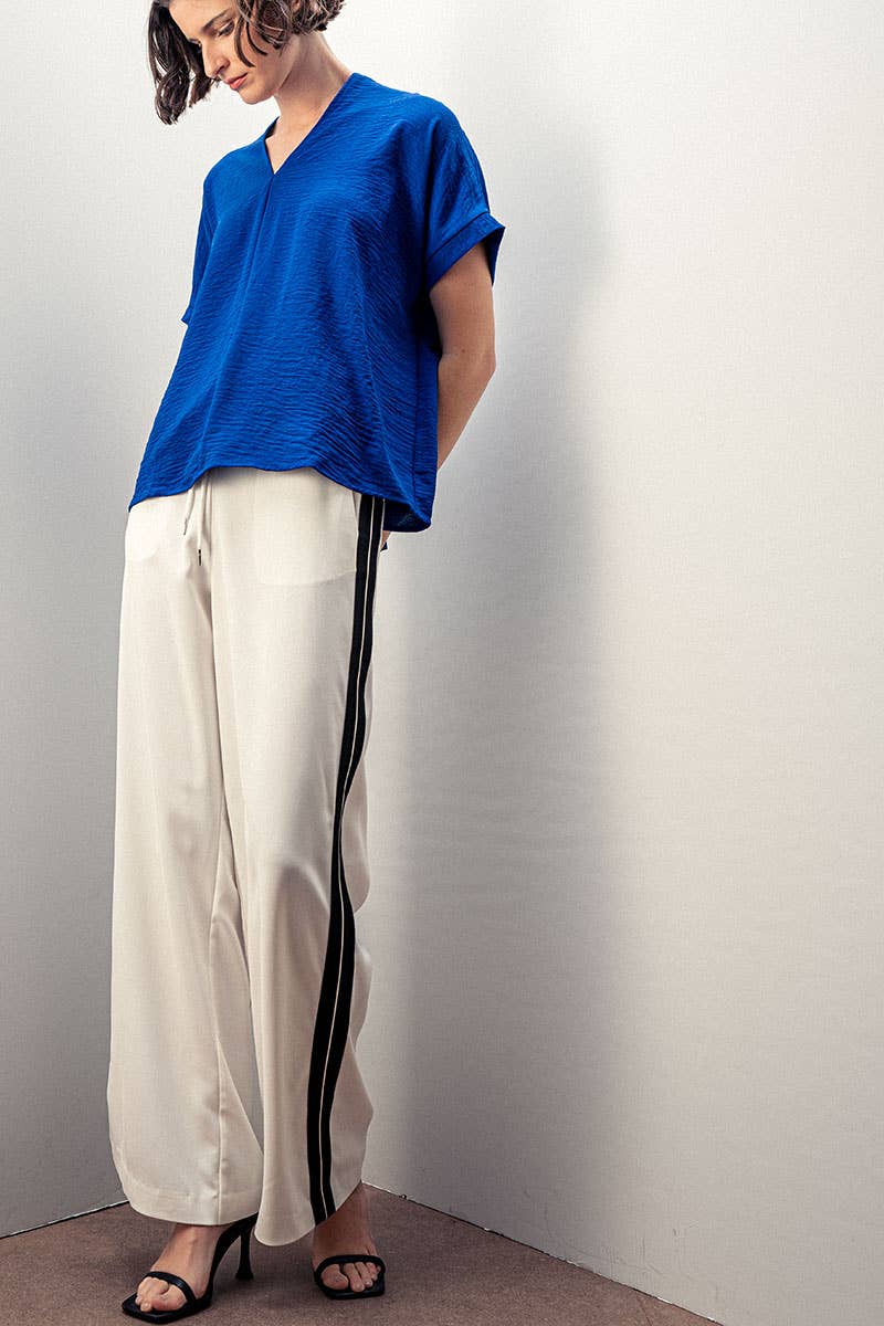 Side Stripe Drawstring Relaxed Statement Lounge Pants