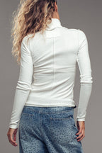Striped Turtleneck Knit Top