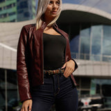 Azra | Leather Belt with Turquoise Patina Studs