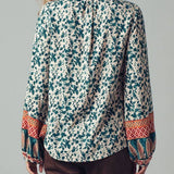 Floral Mix Print Pintuck Blouse