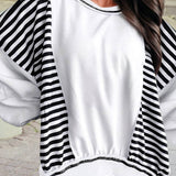 Thick Striped Fleece Hoodie