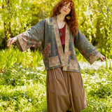 "The Messenger" Fleece Cottage Cardigan Jacket w/ Joan of Arc